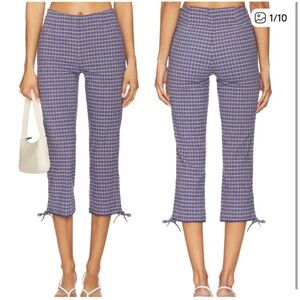 FREE PEOPLE Feeling Flirty Slim Capri Pants Women’s Size 10 Navy Combo